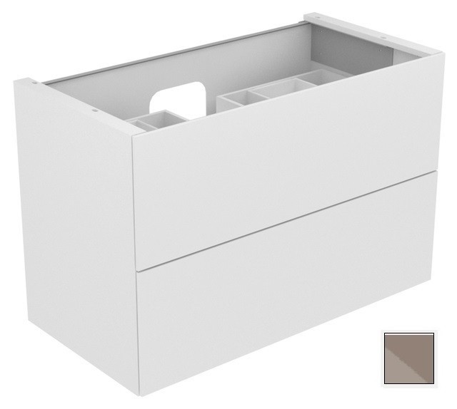 Keuco тумба подвесная под раковину с двумя выдвижными фронтами, с внутренней светодиодной подсветкой, edition 11, трюфель арт. 31352 140100