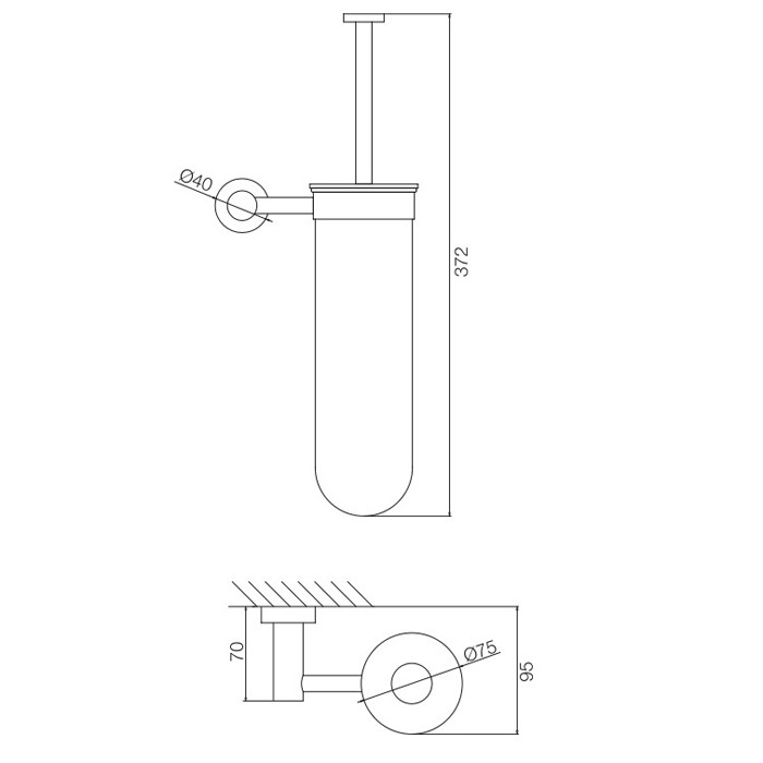 Fima Carlo Frattini ёршик настенный, rotola, хром арт. f6006/1cr