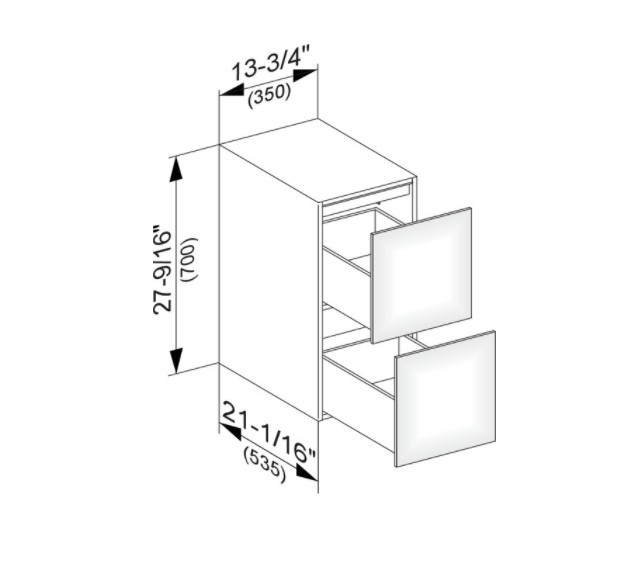 Keuco тумба боковая подвесная с двумя выдвижными фронтами, с внутренней светодиодной подсветкой, edition 11, трюфель арт. 31321 370100