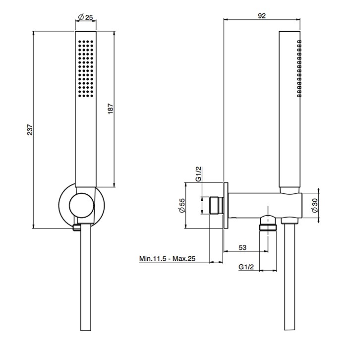 Fima Carlo Frattini душевой гарнитур: ручной душ с держателем и шланогм 150см. set doccia, хром арт. f2287/4ncr