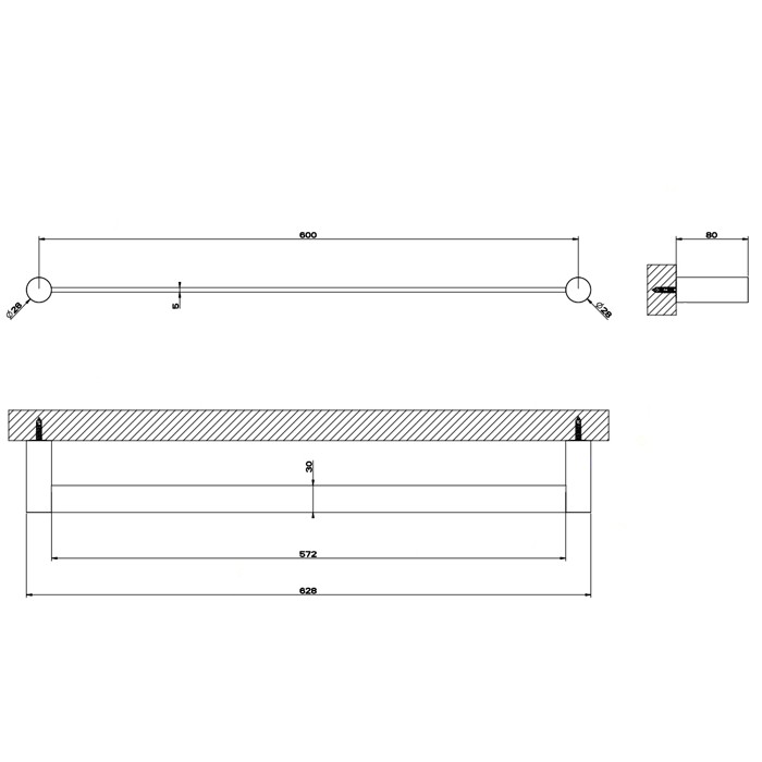 Gessi Полотенцедержатель, 60 см, подвесной, 316, 54803#239 цвет: шлифованная сталь