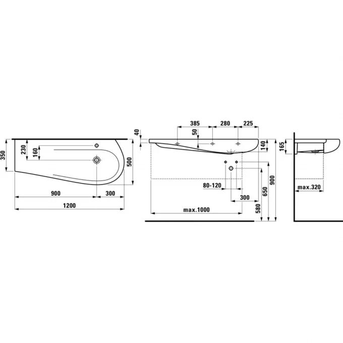 LAUFEN тумба с раковиной, IL BAGNO ALESSI ONE - 4.2450.0.097.631.1+1497.4
