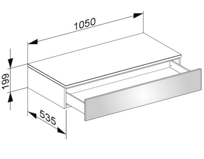 Keuco тумба боковая подвесная с одним выдвижным фронтом, edition 400, белый арт. 31750 380000