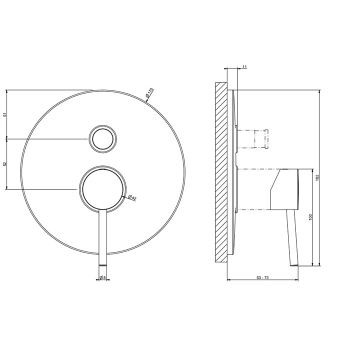 Gessi Смеситель для душа, встраиваемый, с автоматическим переключателем ванна-душ, Emporio Via tortona, 18779#299 цвет: black xl