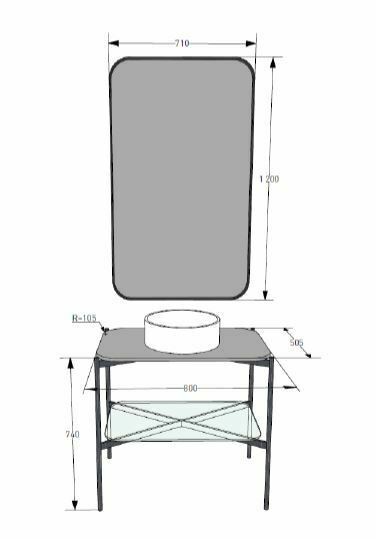 Salini консоль со столешницей grazia 800, grazia, 27g108 цвет: черный