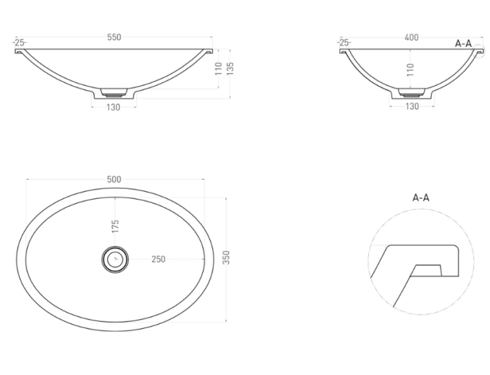 Salini раковина 55x40, marea, 1802211mrf цвет: матовый белый