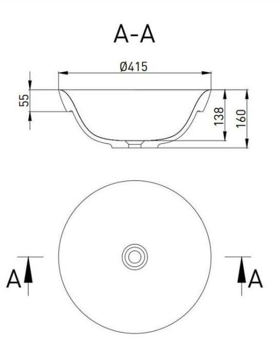 Salini раковина полувстраиваемая 41,5x41,5, marea, 1802203mrf цвет: матовый белый