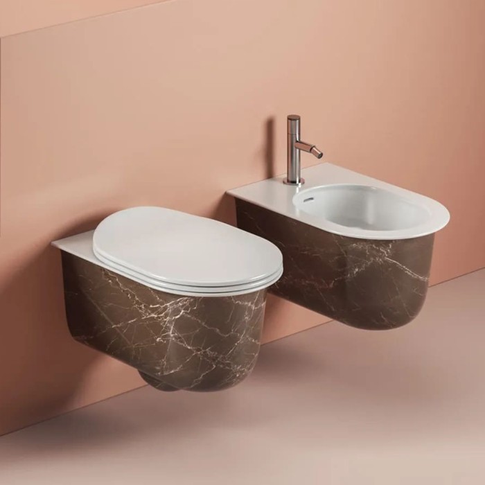 Биде подвесное 38х53 см, 1 отверстие, bronze amani, Art Ceram Chic арт. CHB001 49 00