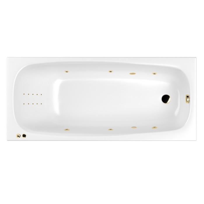 Встраиваемая ванна slim 170x75 line nano, Whitecross Layla, золото арт. 0122.170075.100.LINENANO.GL