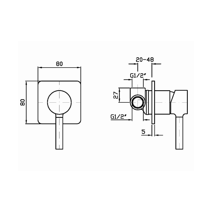 Zucchetti встроенный однорычажный смеситель для душа, pan, хром арт. zp6126 r99499