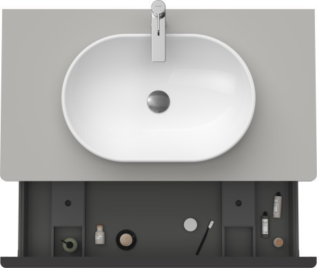Duravit тумба подвесная под раковину 1000 мм х 550 мм и консолью, d-neo, de494800707 цвет: бетонно-серый матовый