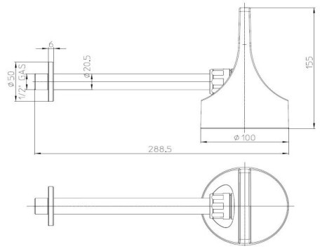 Bossini верхний душ d100 мм, c поворотным держателем, apice, никель арт. hh1000.094