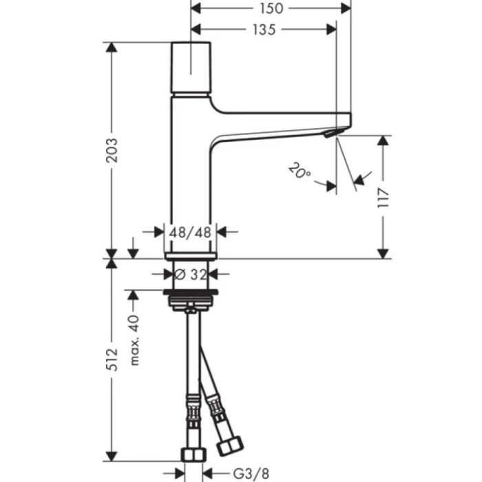 Hansgrohe смеситель для раковины с донным клапаном, Metropol Select, хром арт. 32571000