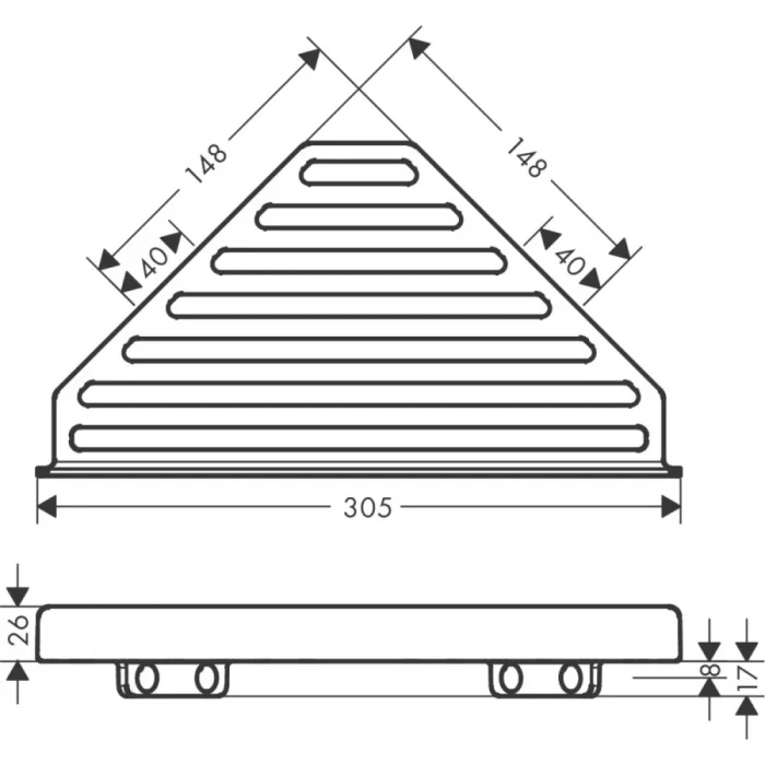 Hansgrohe полка угловая, AddStoris, бронза арт. 41741140
