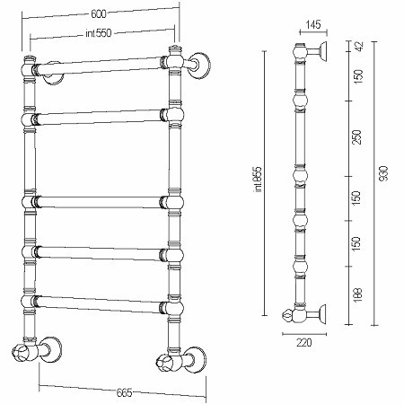 Margaroli водяной полотенцесушитель 66,5x93, armonia, хром - 94645505crn