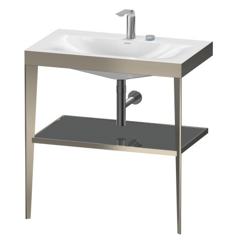 Duravit напольная консоль xviu/c-bonded 800 мм х 850 мм, с умывальником viu, xviu, xv4715eb189 цвет: матовое шампанское/фланелево-серый глянцевый лак