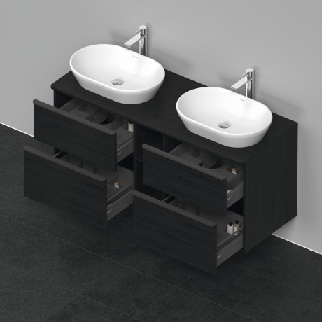 Duravit тумба подвесная под две раковины 1400 мм х 550 мм, d-neo, de4970b1616 цвет: чёрный дуб