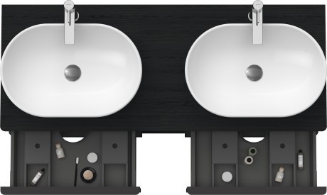 Duravit тумба подвесная под две раковины 1400 мм х 550 мм, d-neo, de4970b1616 цвет: чёрный дуб