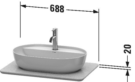 Duravit столешница для раковины кварцевый камень структурный, luv, lu946501717
