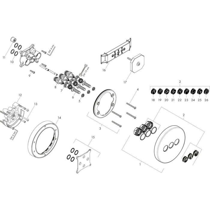 AXOR переключатель потоков, ShowerSelect, шлифованное красное золото арт. 36727310