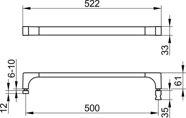 Keuco ручка двери душевого ограждения с обратной планкой, edition 11, хром арт. 11108 010502
