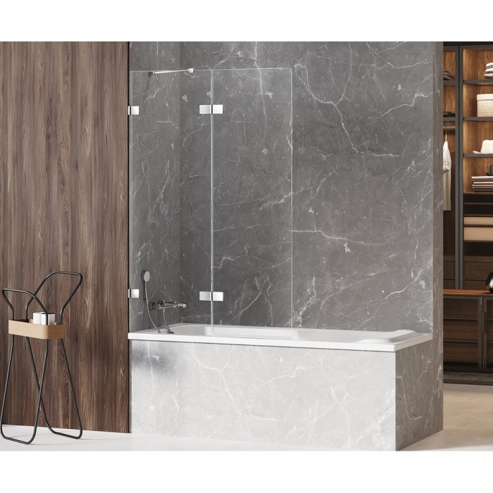 Шторка для ванны 130x150 l, New trendy Avexa chrome, хром арт. EXK-1960