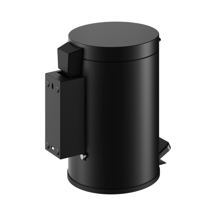 Keuco ведро для мусора настенное с крышкой 3л, plan, черный матовый арт. 14977 370000