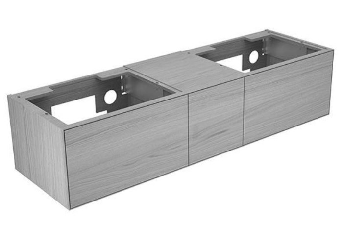 Keuco тумба под 2 умывальника 1750x400x535 мм фасад венецианский дуб, edition lignatur, арт. 33343 750011