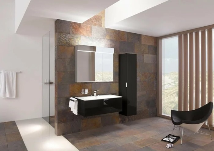 Keuco шкаф - пенал высокий подвесной 1 дверца, 4 полки, edition 11, антрацит арт. 31330 110002