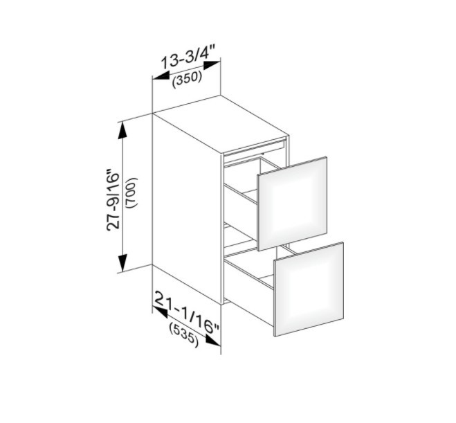 Keuco тумба боковая подвесная с двумя выдвижными фронтами, с внутренней светодиодной подсветкой, edition 11, белый арт. 31321 380100