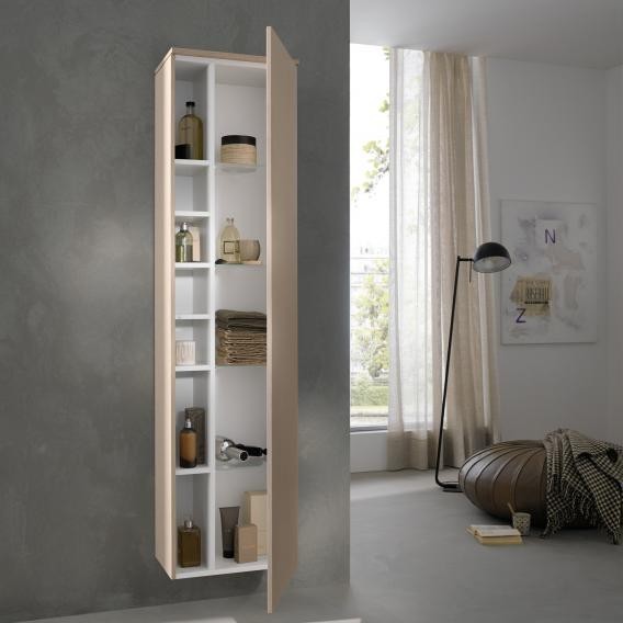 Keuco шкаф высокий подвесной петли справа, 4 стеклянные полки, edition 400, дуб кашемир арт. 31735 870002