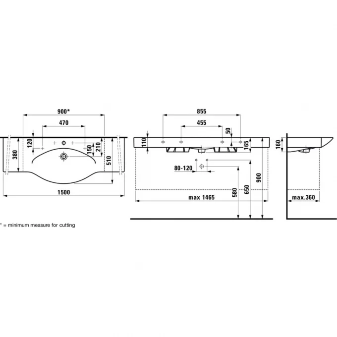 LAUFEN раковина подвесная 150, PALACE - 8.1170.6.000.104.1