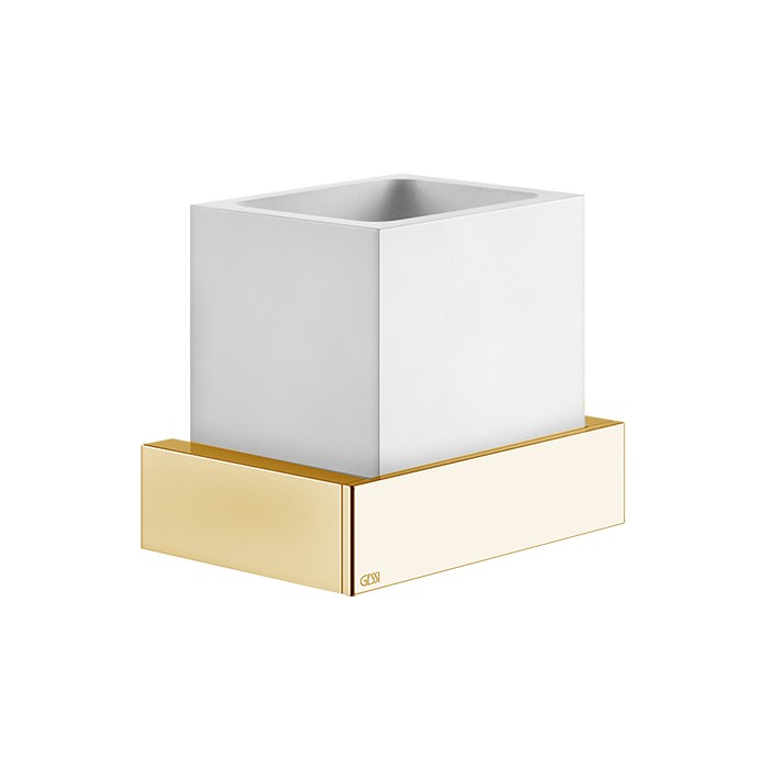 Gessi Стакан для зубных щеток подвесной, Rettangolo, 20807#080 цвет: gold ccp/белый
