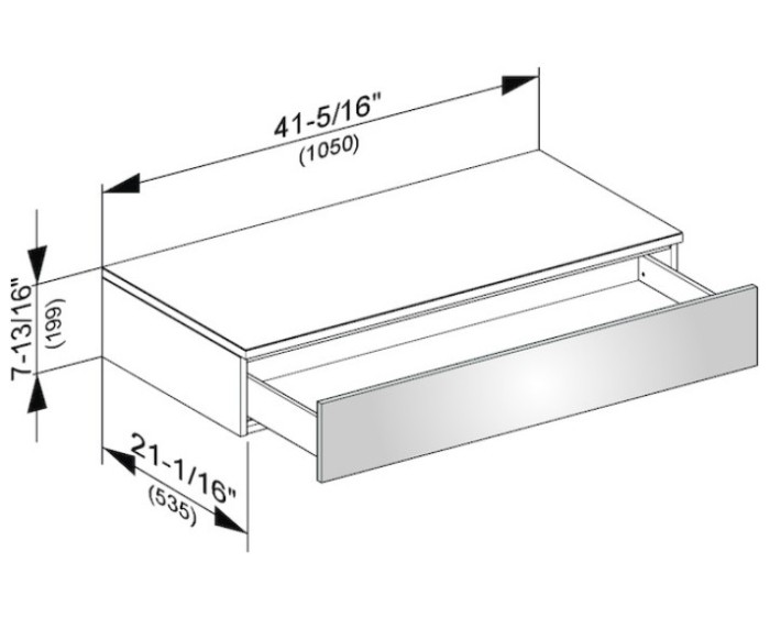 Keuco тумба боковая подвесная с одним выдвижным фронтальным ящиком антарцит, edition 400, антрацит арт. 31750 390000