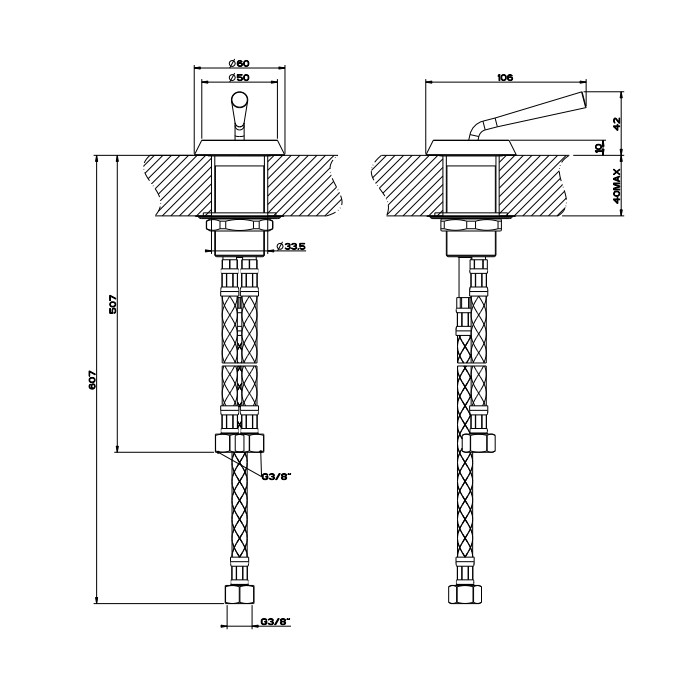 Gessi Рычаг удаленного управления, Cono, 45010#031 цвет: хром