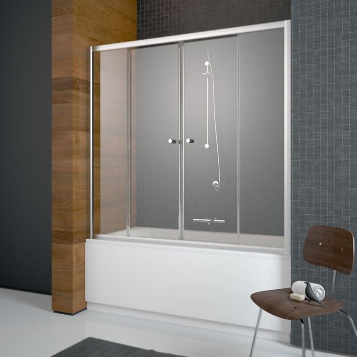 Radaway шторка на ванну dwd 160 профиль хром стекло прозрачное, Vesta - 203160-01