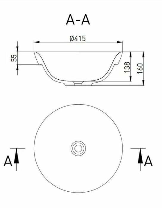 Salini раковина полувстраиваемая 41,5x41,5, marea, 1802203mrh цвет: матовый белый