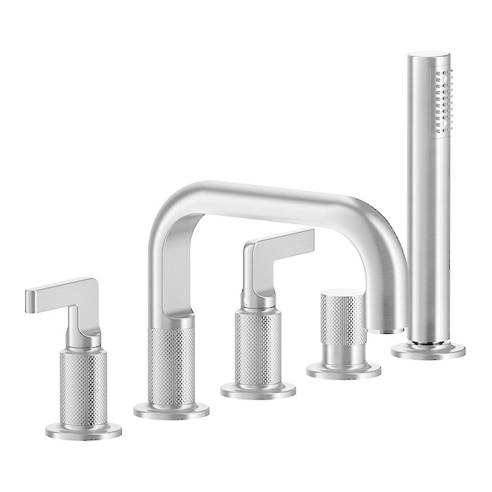 Gessi Смеситель для ванны, 5 отв., с ручным душем и шлангом 150 см, Inciso, 58040#031 цвет: хром