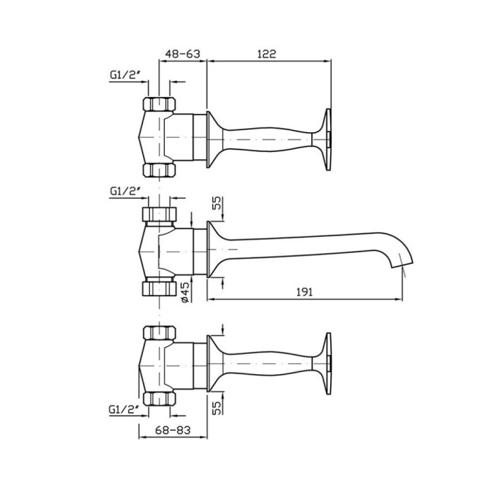 Zucchetti смеситель для раковины на 3 отверстия, bellagio, хром арт. zb1699