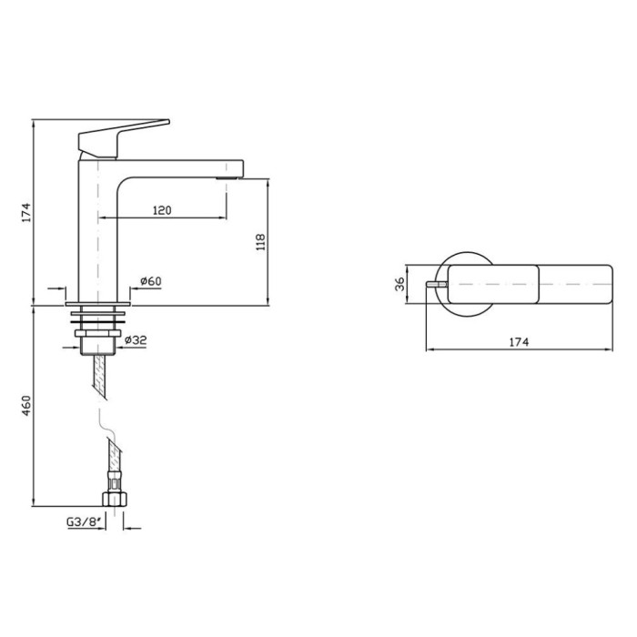 Zucchetti однорычажный смеситель для раковины на 1 отверстие без донного клапана, jingle, хром арт. zin693