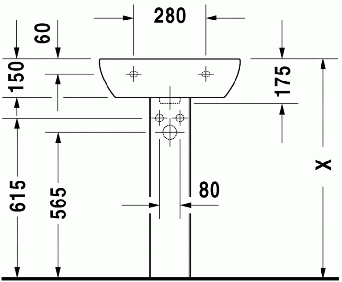 Duravit раковина подвесная 55х43см, d-code, 23105500002 цвет: белый