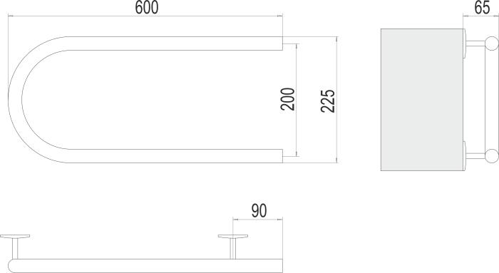 Terminus электрический полотенцесушитель электро 25 п-обр 600х200, электрика эконом арт. 4620768883941