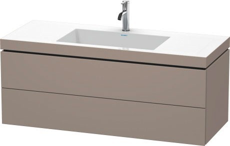 Duravit тумба подвесная с раковиной, l-cube, lc6929n4343 цвет: базальт матовый