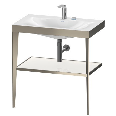 Duravit напольная консоль xviu/c-bonded 800 мм х 850 мм, с умывальником viu, xviu, xv4715eb185 цвет: матовое шампанское/белый глянцевый лак