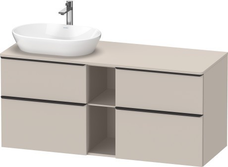 Duravit тумба подвесная под раковину слева 1400 мм х 550 мм, d-neo, de4970l9191 цвет: серо-коричневый матовый
