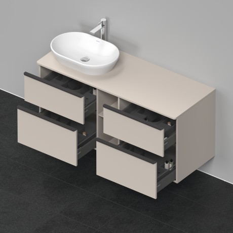 Duravit тумба подвесная под раковину слева 1400 мм х 550 мм, d-neo, de4970l9191 цвет: серо-коричневый матовый