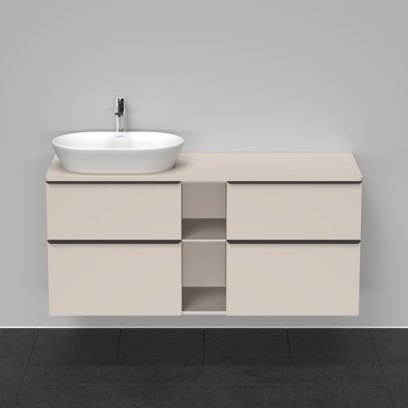 Duravit тумба подвесная под раковину слева 1400 мм х 550 мм, d-neo, de4970l9191 цвет: серо-коричневый матовый