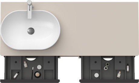 Duravit тумба подвесная под раковину слева 1400 мм х 550 мм, d-neo, de4970l9191 цвет: серо-коричневый матовый