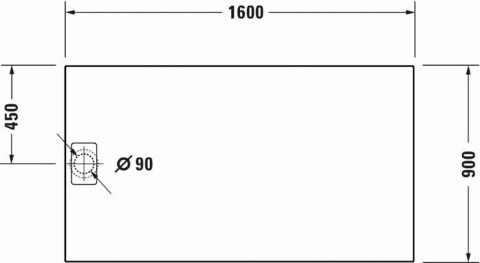 Duravit душевой поддон 1600 мм х 900 мм, stonetto, 720218680000000 цвет: антрацит