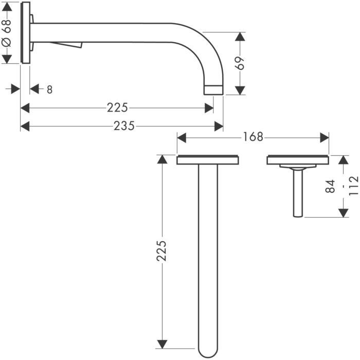 AXOR смеситель для раковины, Uno 2, хром арт. 38113000